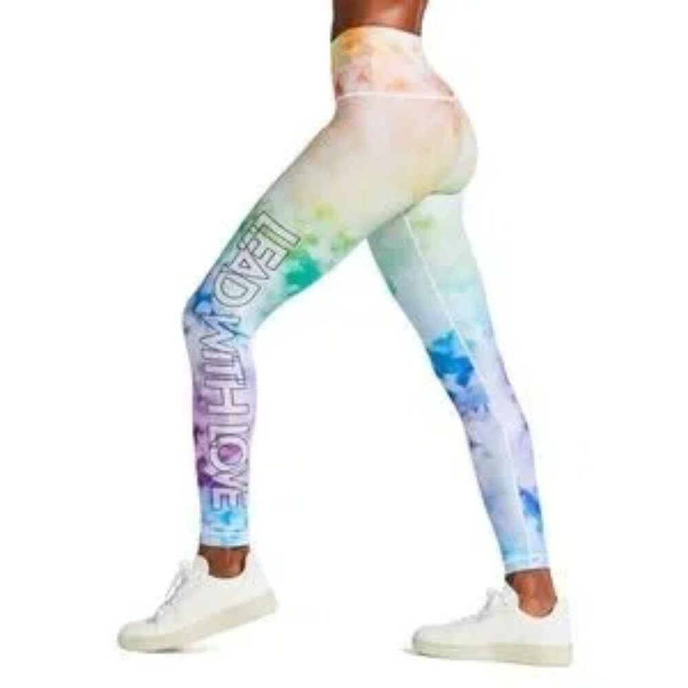 Peloton x WITH Reversible Pride Lead With Love Rainbow Tie Dye Leggings Medium